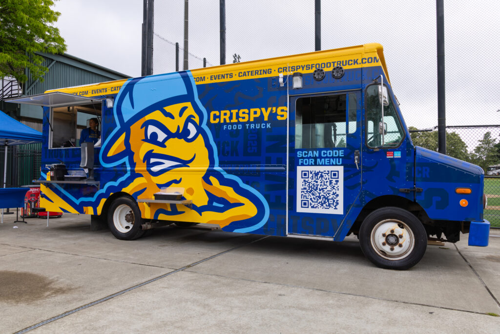 Crispy's food truck at Mel Olson Stadium.