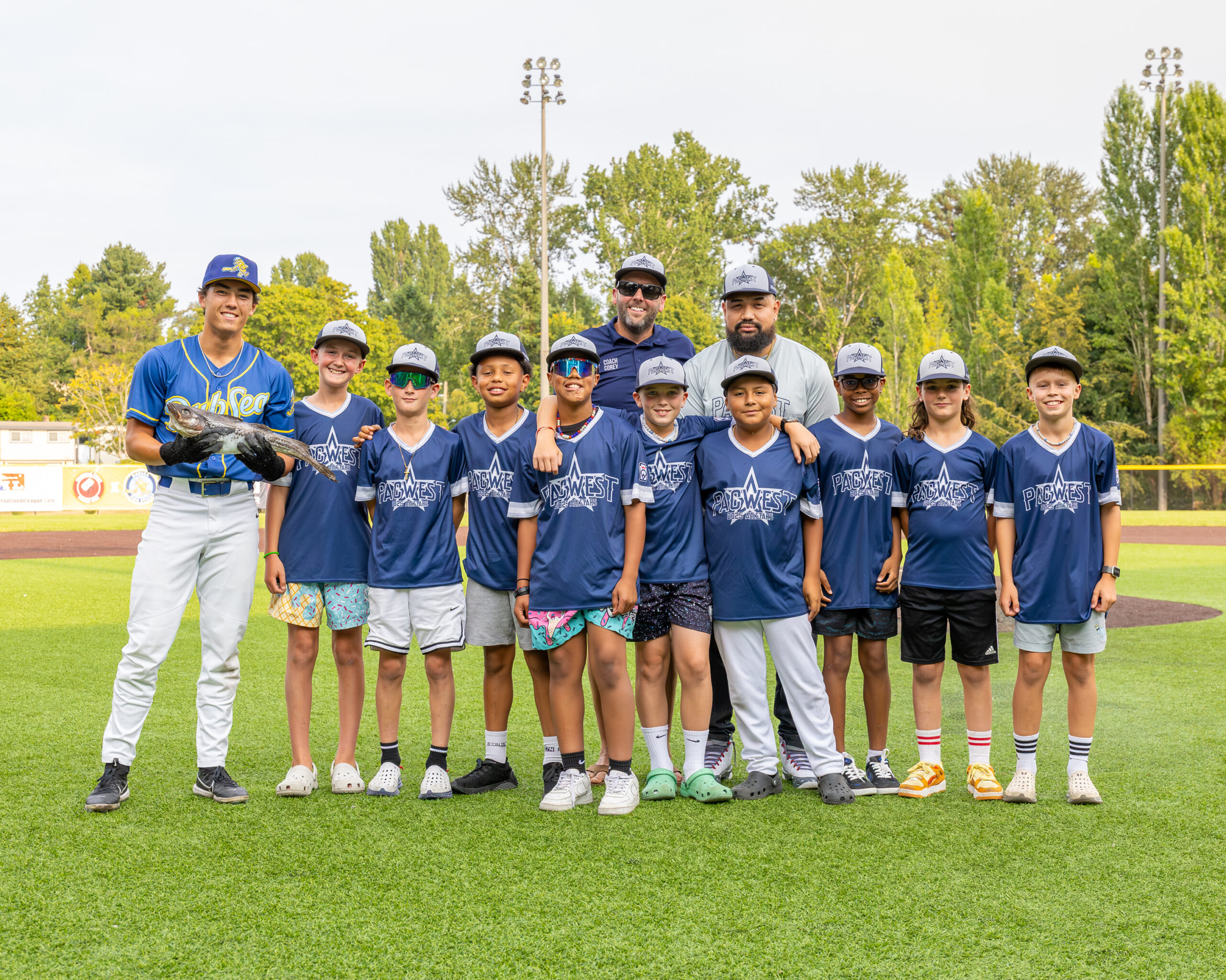 Pac_West_Little_League The Pac West Little League All-Star team is honored at a DubSea Fish Sticks game.
